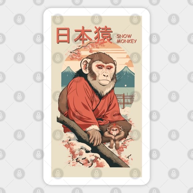 snow monkey Magnet by AOAOCreation